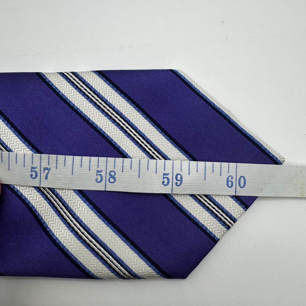 Donald J Trump Signature Collection Mens Purple Striped Silk Tie Luxury Designer - Picture 6 of 6